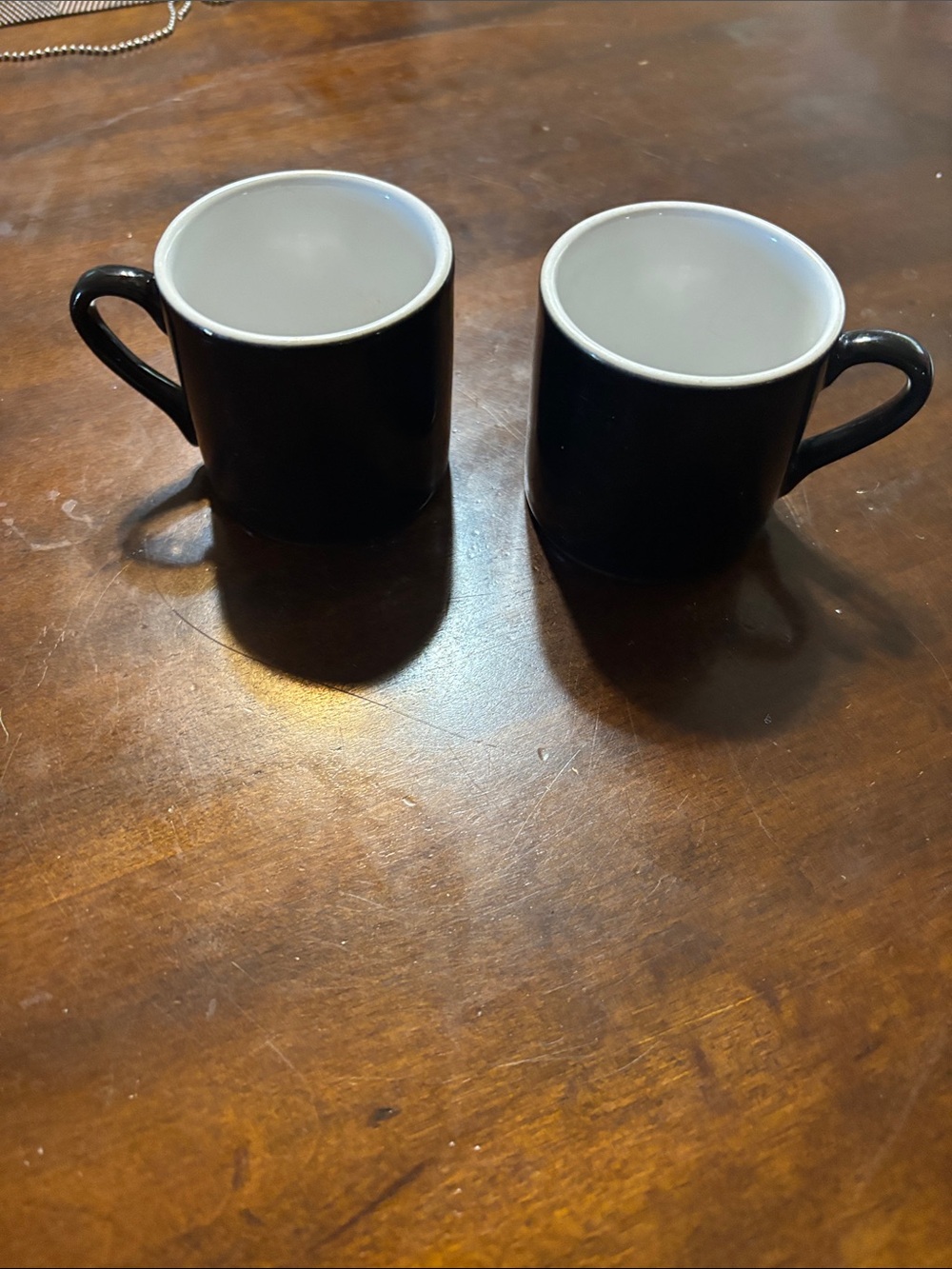 Classic Black Ceramic Coffee Mugs - Set of 2